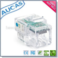 AUCAS cat6 UTP módulo de preço de fábrica / hot vender keystone jack módulo de rede / AMP Dual IDC 90 degreejack módulo /